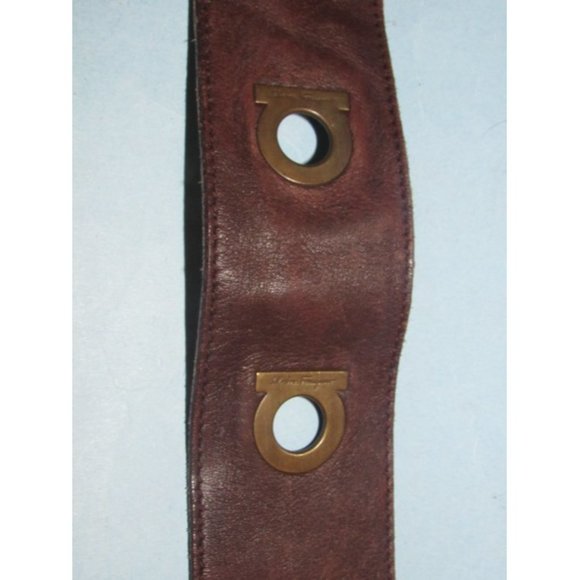 Salvatore Ferragamo Gancini Brown Leather Belt